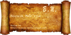 Bozsik Márta névjegykártya
